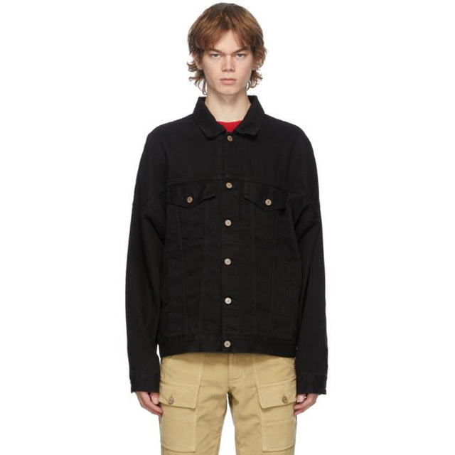 Palm Angels Black Denim Desert Skull Jacket