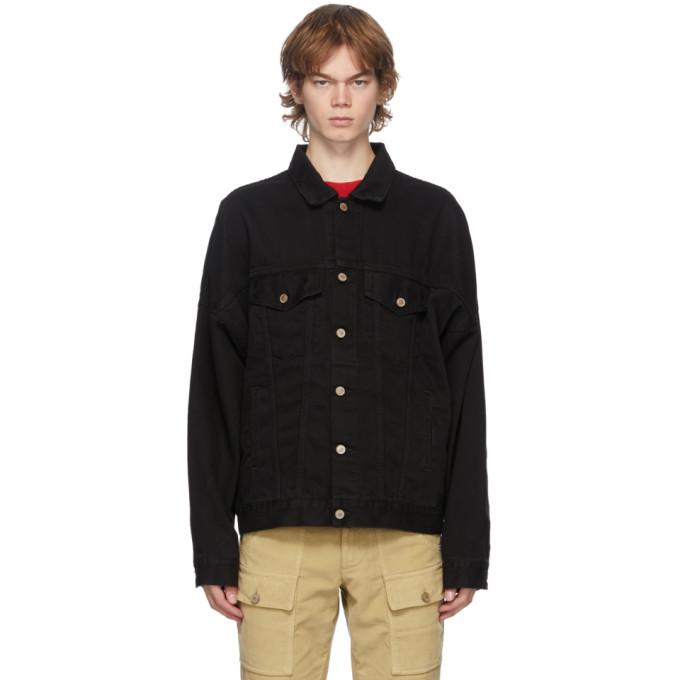 Palm Angels Black Denim Desert Skull Jacket