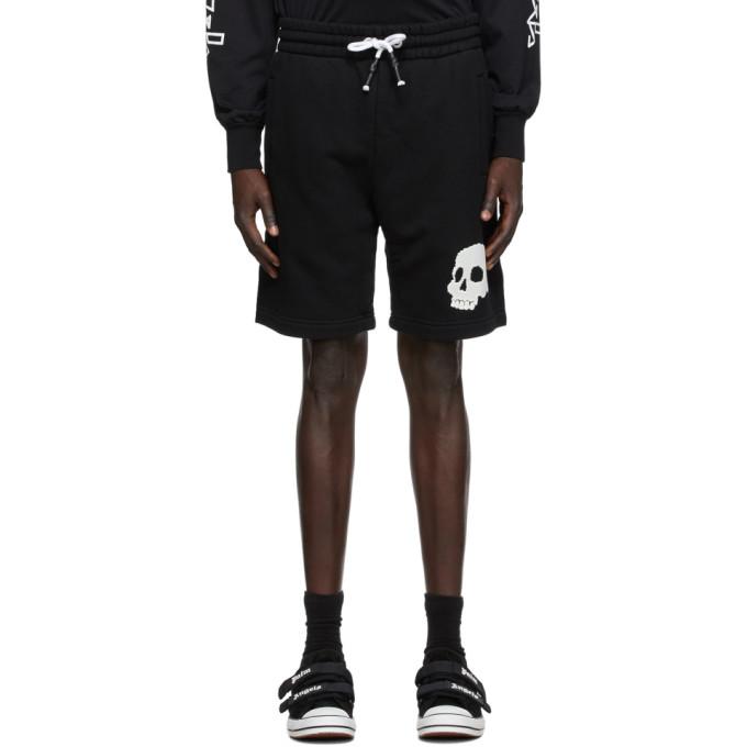 Palm Angels Black French Terry Skull Shorts