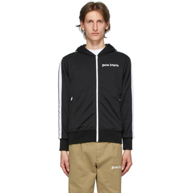Palm Angels Black Hooded Classic Track Jacket