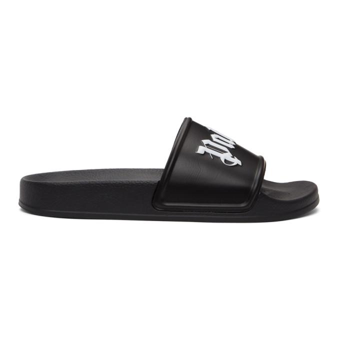 Palm Angels Black Logo Slides