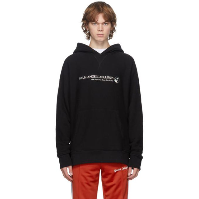 Palm Angels Black Palm Airlines Kimono Hoodie