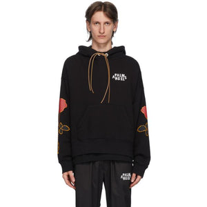 Palm Angels Black Side Roses Hoodie