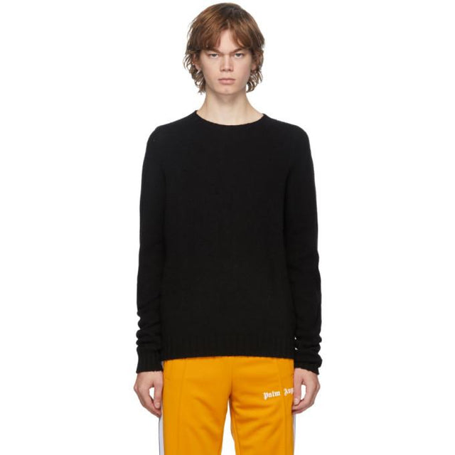 Palm Angels Black Wool Logo Crewneck