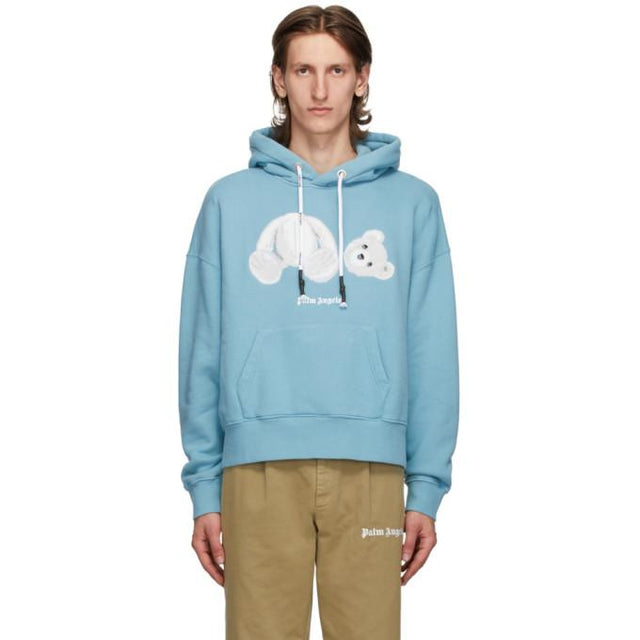 Palm Angels Blue Bear Hoodie