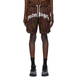 Palm Angels Brown Tiger Shorts