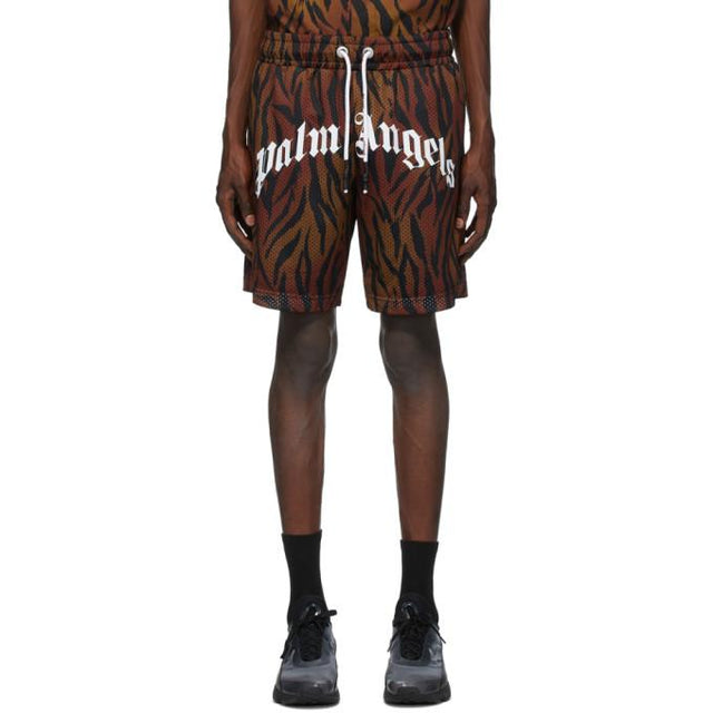 Palm Angels Brown Tiger Shorts