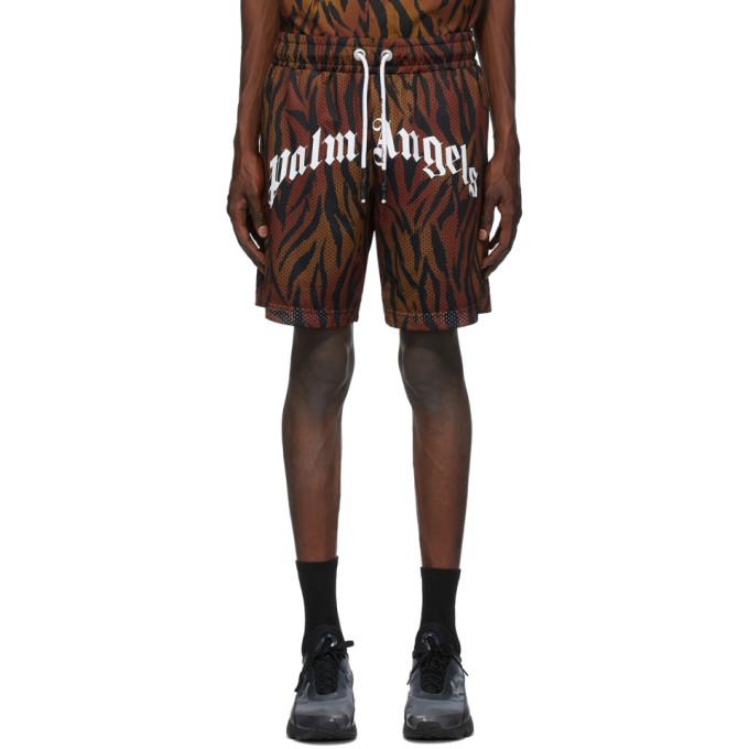 Palm Angels Brown Tiger Shorts
