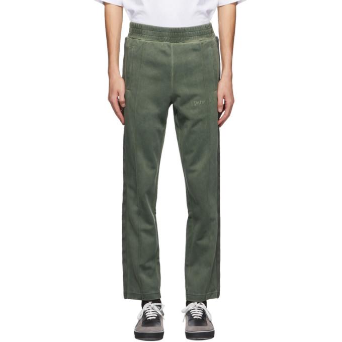 Palm Angels Green Garment-Dyed Track Pants