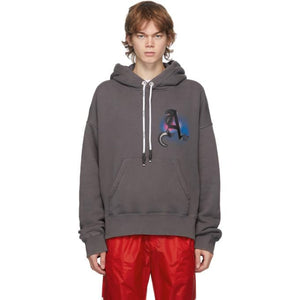 Palm Angels Grey Air Dye Hoodie