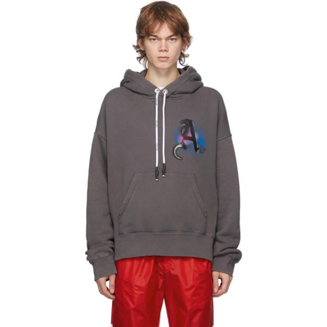 Palm Angels Grey Air Dye Hoodie