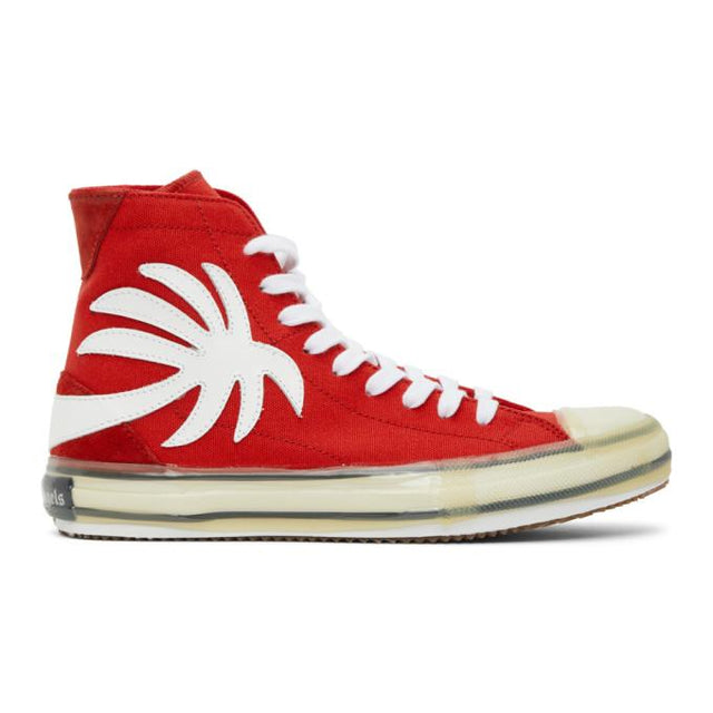 Palm Angels Red Palm Vulcanized High Top Sneakers