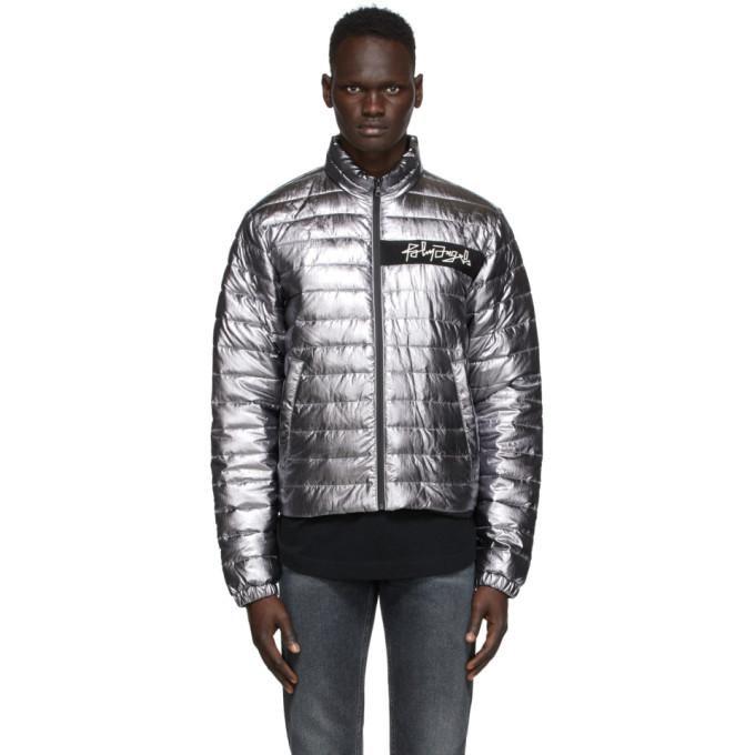 Palm Angels Silver Metallic Quilted Jacket