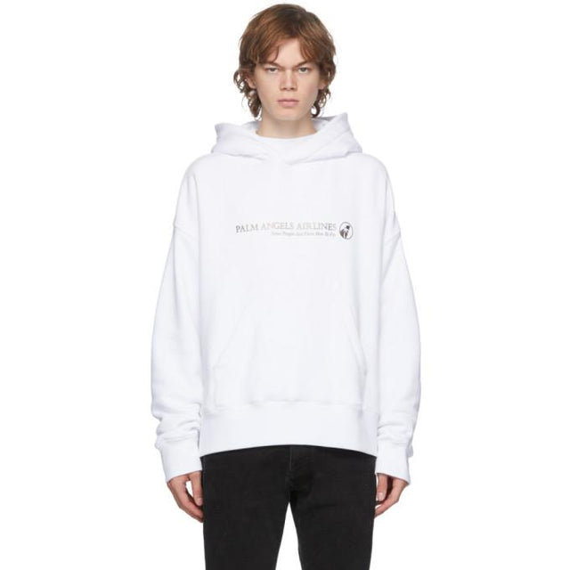 Palm Angels White Palm Airlines Kimono Hoodie