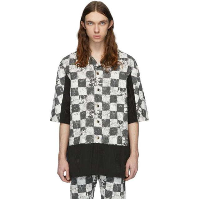 Palomo Spain Black and White Printed Short Sleeve Shirt