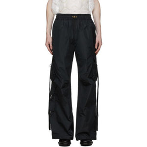Palomo Spain Black Nylon Cargo Pants