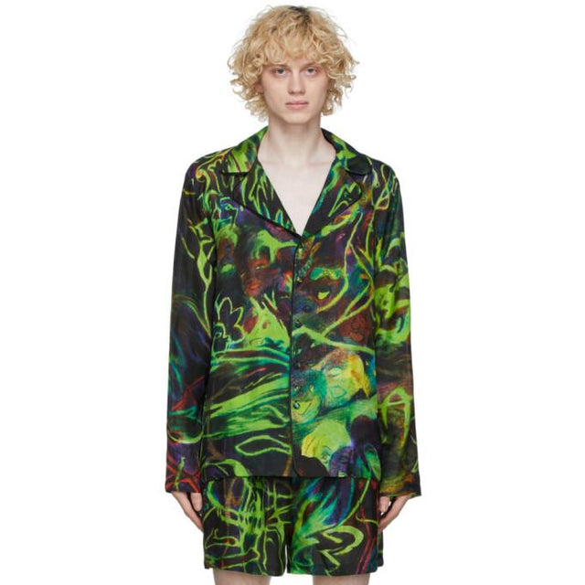 Palomo Spain Multicolor Silk Camp Shirt