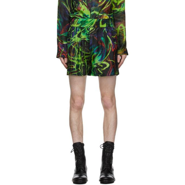 Palomo Spain Multicolor Silk Print Shorts