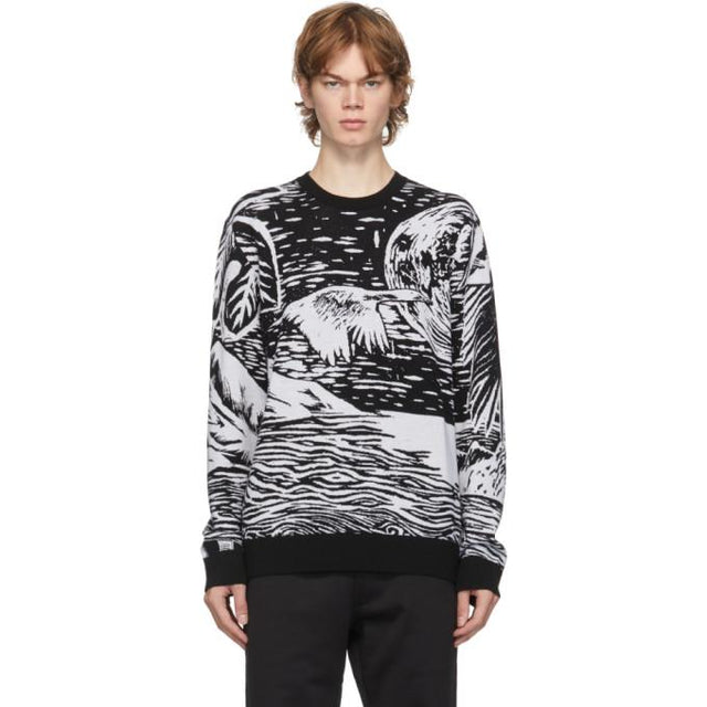 Paul Smith Black Jacquard Landscape Sweater