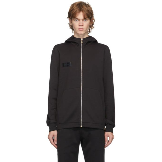 Paul Smith Black Jersey Zip Hoodie