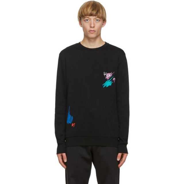 Paul Smith Black Marker Pen Embroidered Sweatshirt