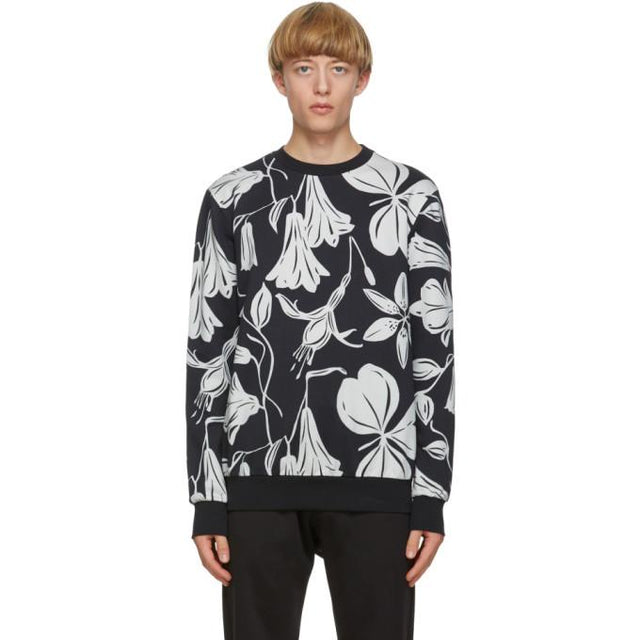 Paul Smith Black Woodcut Floral Sweatshirt