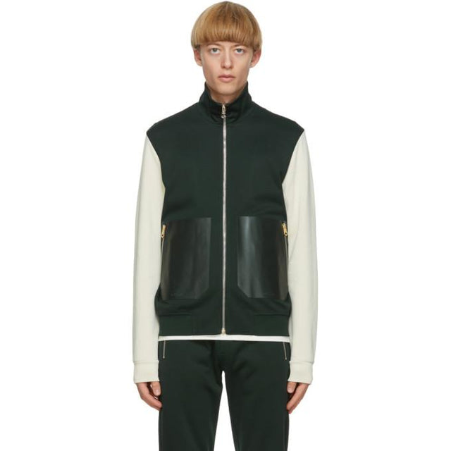 Paul Smith Green and Off-White Contrast Track Jacket