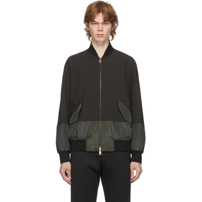 Paul Smith Grey and Green Wool Bomber Jacket