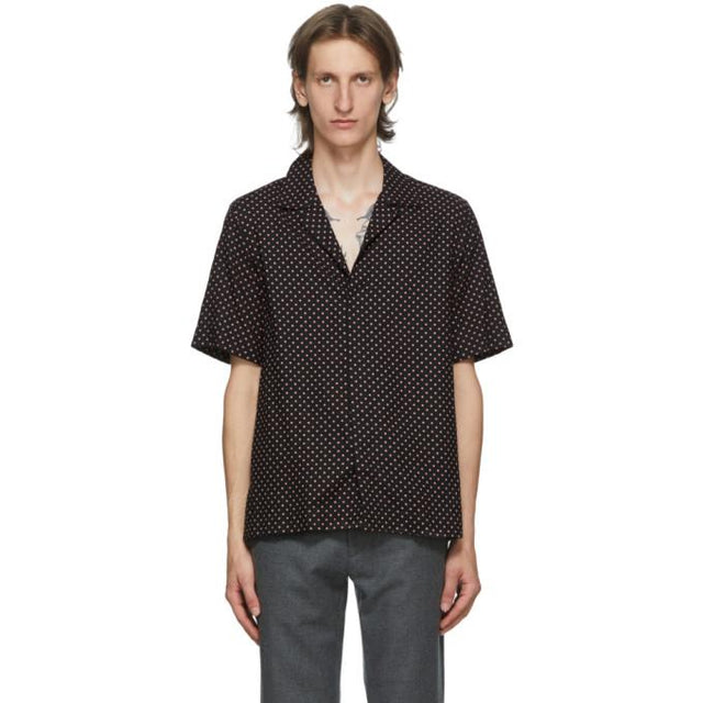 Paul Smith Navy and Pink Polka Dot Short Sleeve Shirt