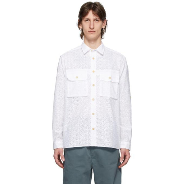 Paul Smith White Eyelet Military Pocket Shirt