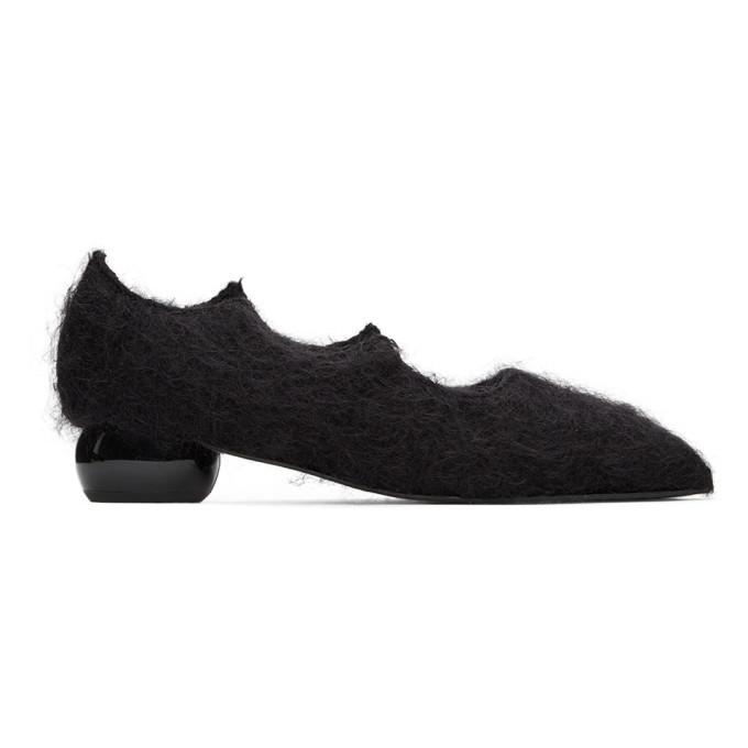 Paula Canovas Del Vas Black Mohair Diablo Low Heels