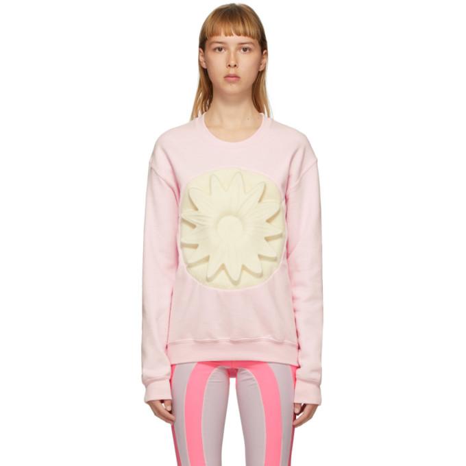 Paula Canovas Del Vas Pink Flower Embossed Sweatshirt