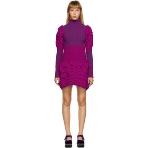 Paula Canovas Del Vas Purple Short Knit Dress
