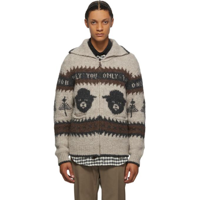 Phipps Beige and Brown Smokey Bear Cardigan
