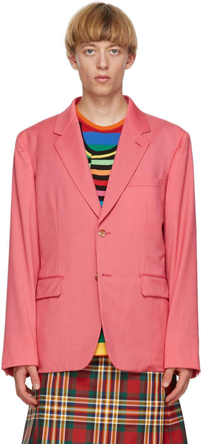 Comme des GarÃ§ons Homme Plus Pink Arm Slit Blazer