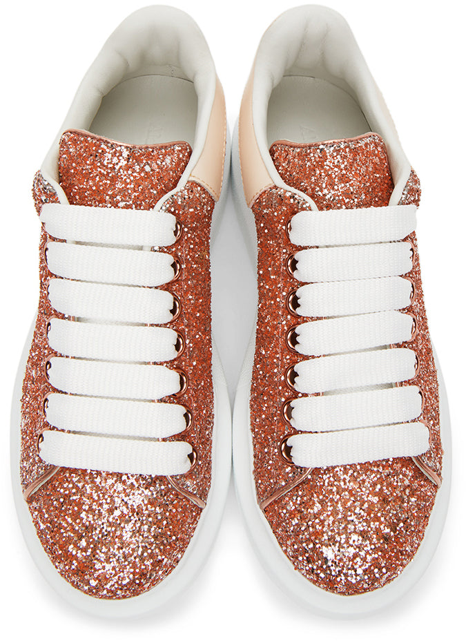 Alexander McQueen Pink Galaxy Glitter Oversized Sneakers BlackSkinny