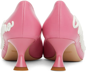 Moschino Pink Icing Logo Heels