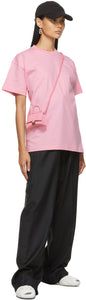 Balenciaga Pink Large Fit Logo T-Shirt