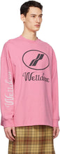 We11done Pink Logo Long Sleeve T-Shirt