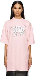 VETEMENTS Pink Magic Unicorn T-Shirt - T-shirt de la magie de la magie rose - vetements 핑크 매직 유니콘 티셔츠