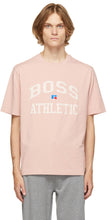Boss Pink Russell Athletic Edition Logo T-Shirt - BOSS ROSE ROSEL RUSSELL Edition Athletic Logo T-shirt - 보스 핑크 러셀 운동 에디션 로고 티셔츠