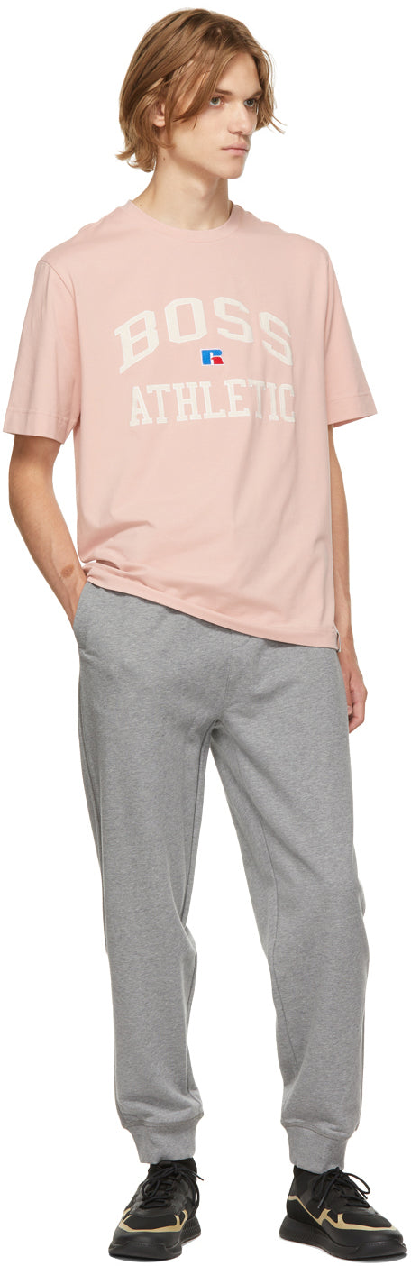 Boss Pink Russell Athletic Edition Logo T-Shirt