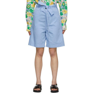 Plan C Blue Belted Shorts