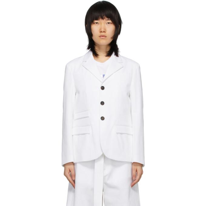 Plan C White Masculine Blazer