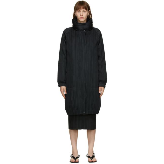 Pleats Please Issey Miyake Black Down Removable Liner Coat