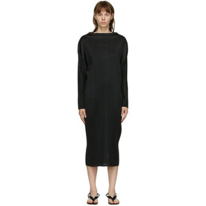 Pleats Please Issey Miyake Black Monthly Colors October Dress