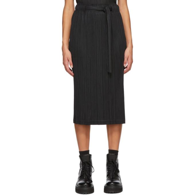 Pleats Please Issey Miyake Black Tie Skirt