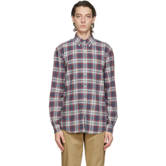 Polo Ralph Lauren Blue and Red Oxford Plaid Shirt