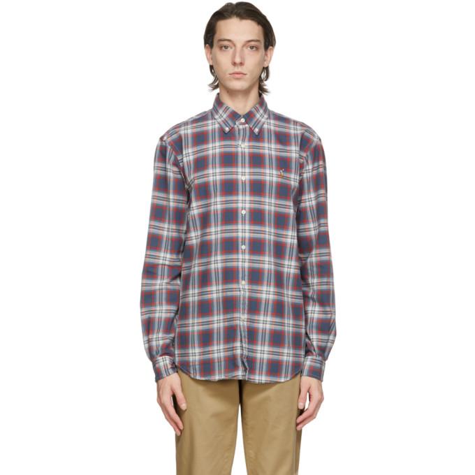 Polo Ralph Lauren Blue and Red Oxford Plaid Shirt