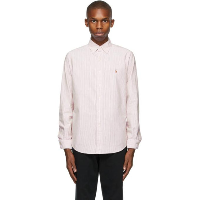 Polo Ralph Lauren Red and White Oxford Striped Shirt